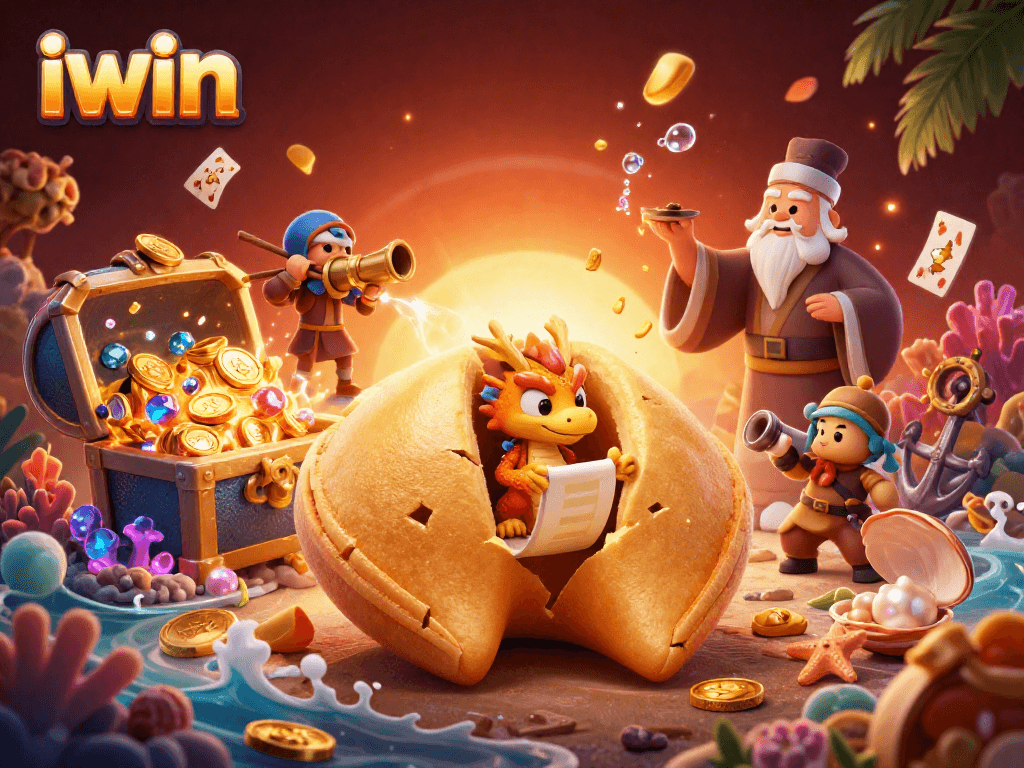 Join the action and win with iwin's vibrant 3D casino adventure illustration.