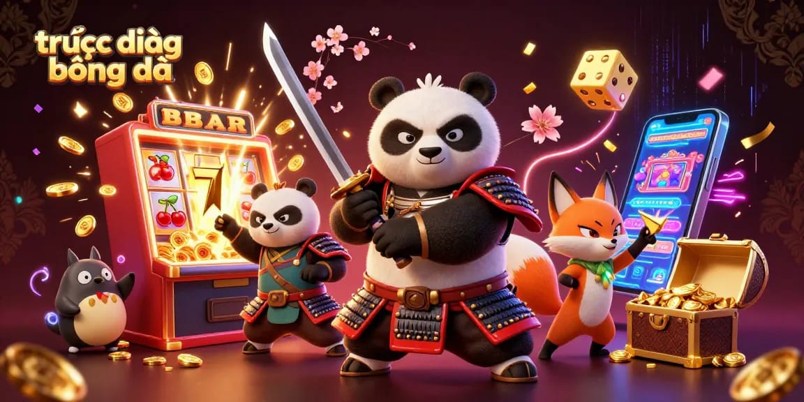 Experience trực tiếp bóng đá with the dynamic scene of cartoon characters amid a casino frenzy.