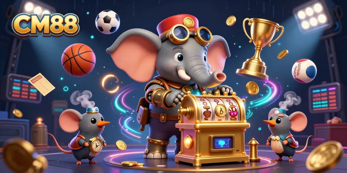 Experience CM88's dynamic gaming world with steampunk-themed characters and lively sports elements.