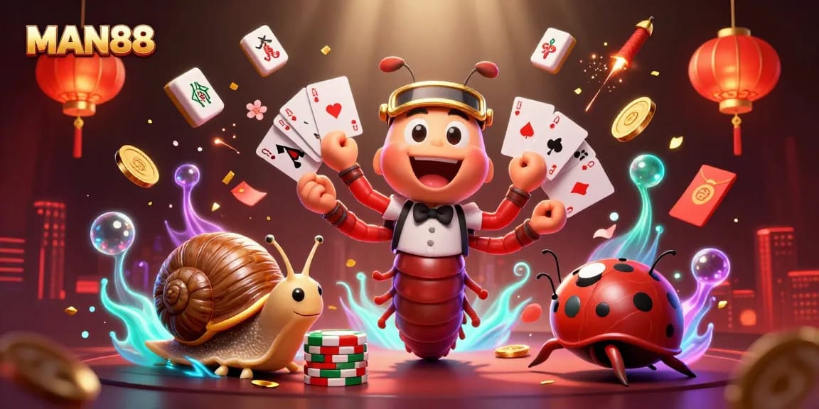 Experience thrilling gameplay at MAN88 with an exhilarating dealer and high rollers in a vibrant casino scene.