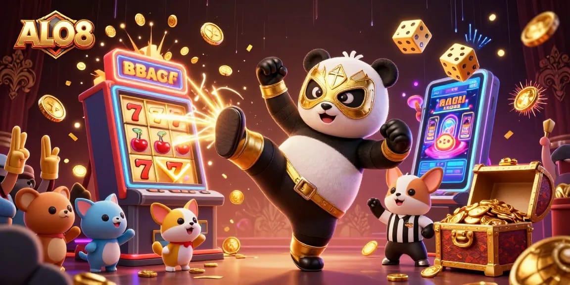 Experience interactive fun with ALO8's vibrant 3D casino scene featuring thrilling gaming elements.