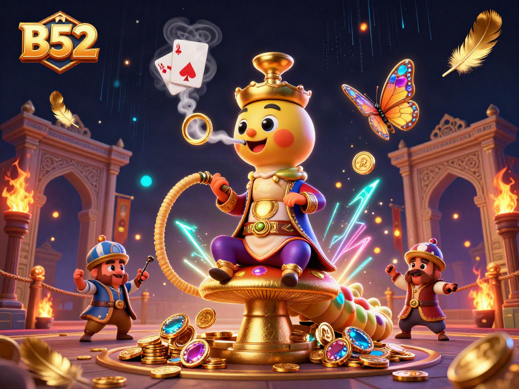 B52 gamers strategizing to win big in a vibrant casino-themed atmosphere