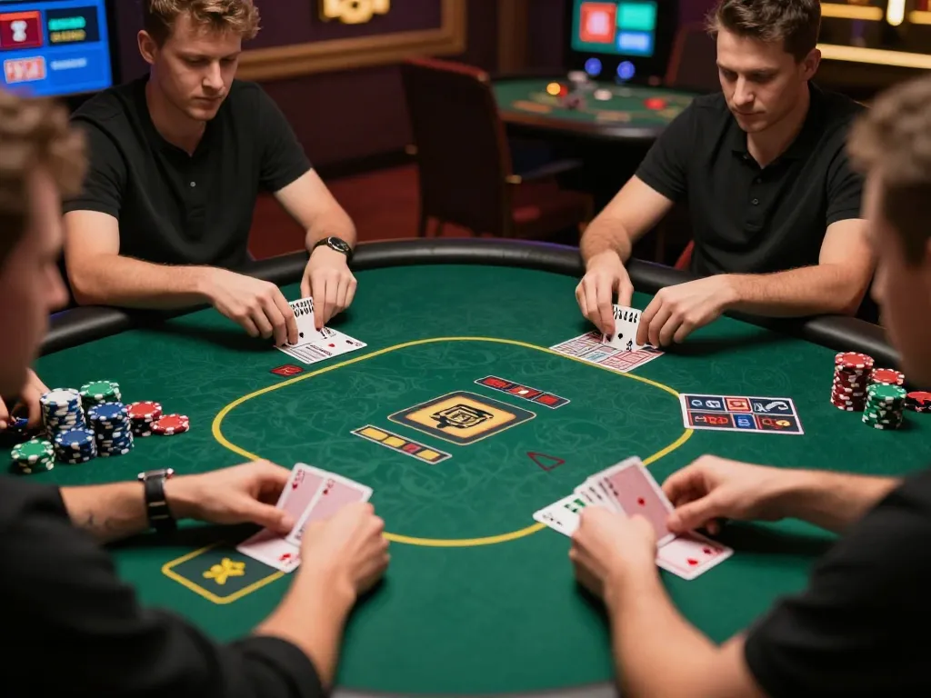 Players strategizing their next move in an exciting online poker game at 789club