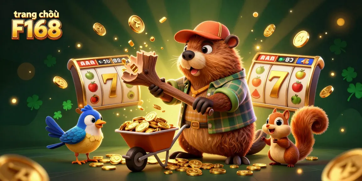 Experience winning moments at trang chủ F168 with a vibrant scene of gaming excitement featuring cartoon characters celebrating jackpots.