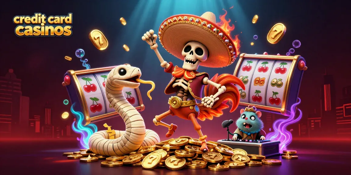 Experience the excitement of credit card casinos with this dynamic casino illustration.