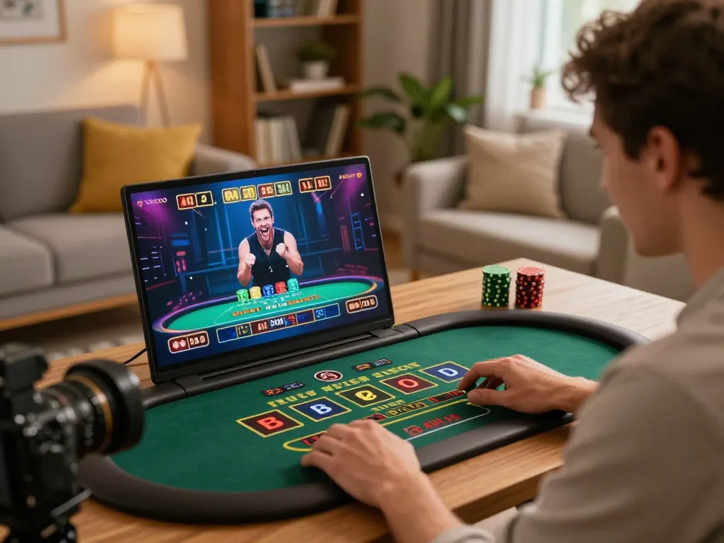 Engaging online gaming session showcasing Trang hitclub, player celebrating a winning bet during a live dealer game