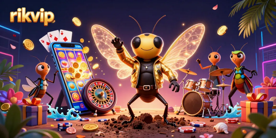 Experience vibrant slot gameplay at rikvip with dynamic 3D casino elements and characters.