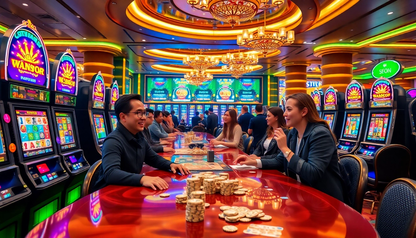 Experience the excitement at Nohu90 with vibrant slot machines and lucky players.