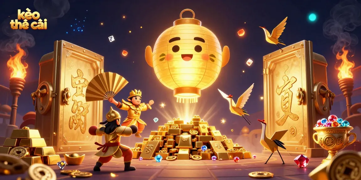 Experience the excitement of kèo nhà cái with this vibrant 3D casino scene featuring glowing spirits and treasures.