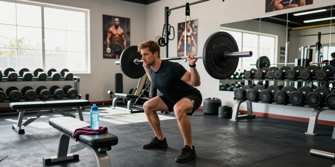 Bodybuilder lifting weights in a modern gym environment showcasing Steroide Boutique's focus on bodybuilding and fitness.