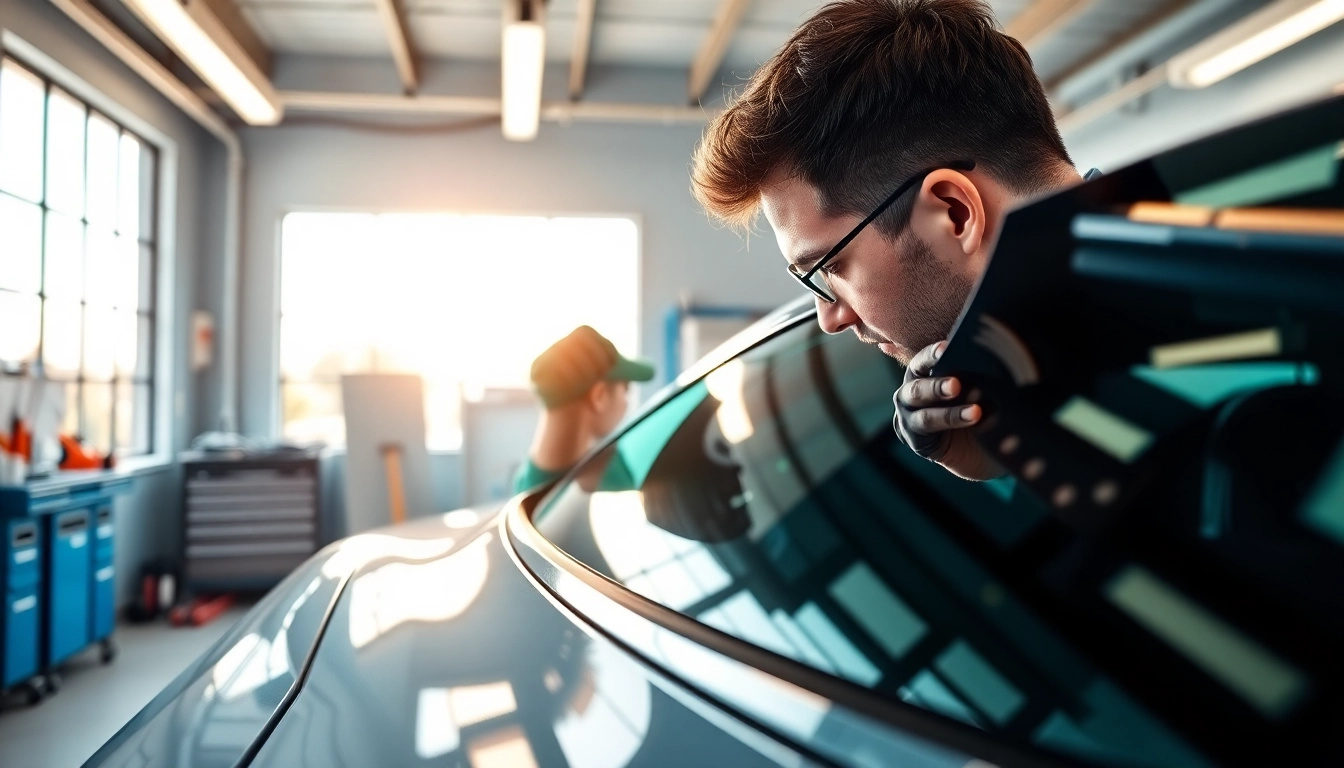Transform your car's appearance with expert auto window tint near me services in an inviting garage.