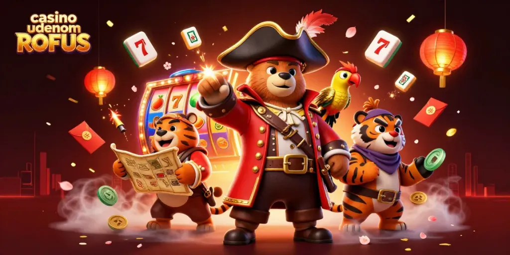 Experience casino uden om ROFUS with vibrant slots and playful characters in an adventurous scene.