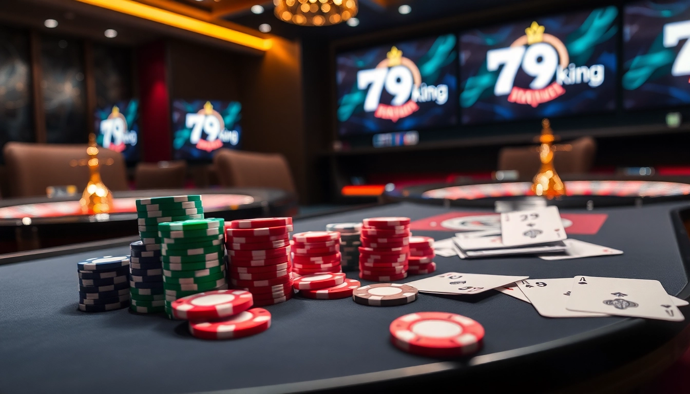 Experience the thrill of winning with 79king at a vibrant casino table setting.