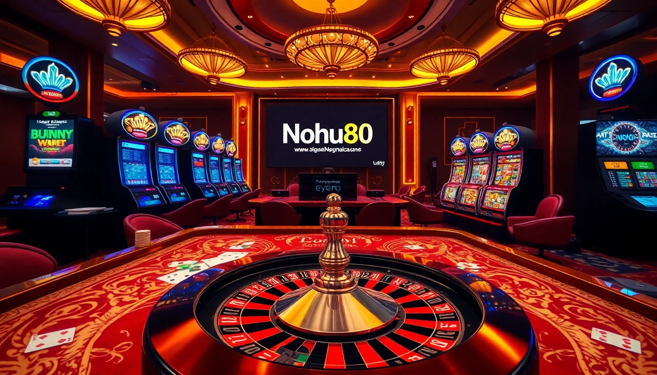 Nohu90 offers an exciting online casino experience with vibrant tables and colorful chips.