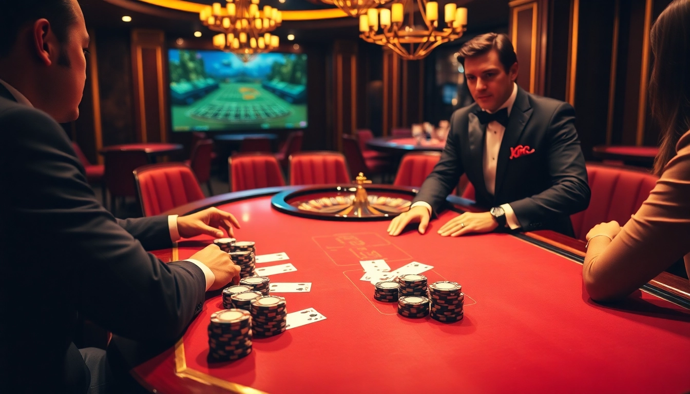 Gamble at KJC's luxurious poker table, rich decor, and professional ambiance.
