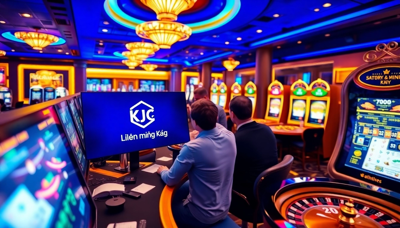 Experience high-stakes gaming at liên minh KJC with exciting poker tables and vibrant roulette wheels.