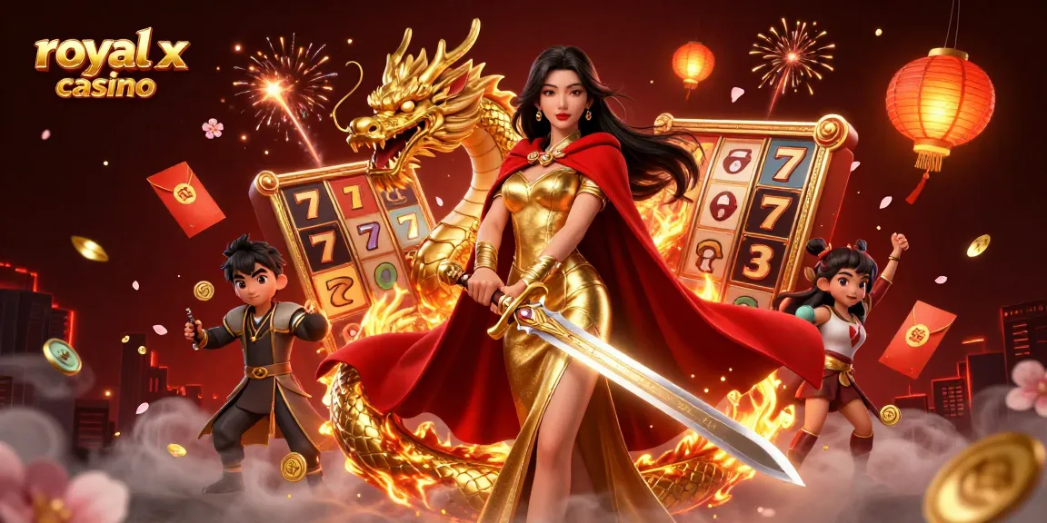 Experience exciting gameplay with royal x casino featuring vibrant elements and a majestic warrior queen.
