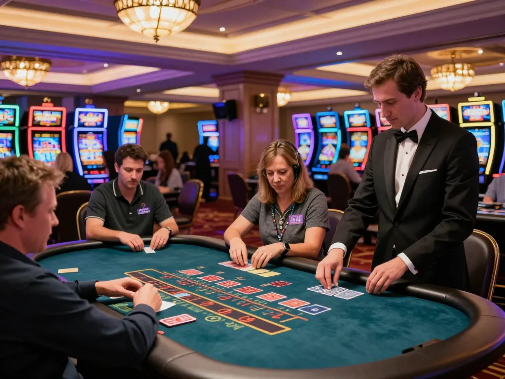 house players gambling at nhà cái TIP88 blackjack table with live dealer interaction